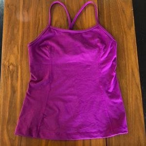 Under Armour Fushia fit tank w/ built in bra. Med